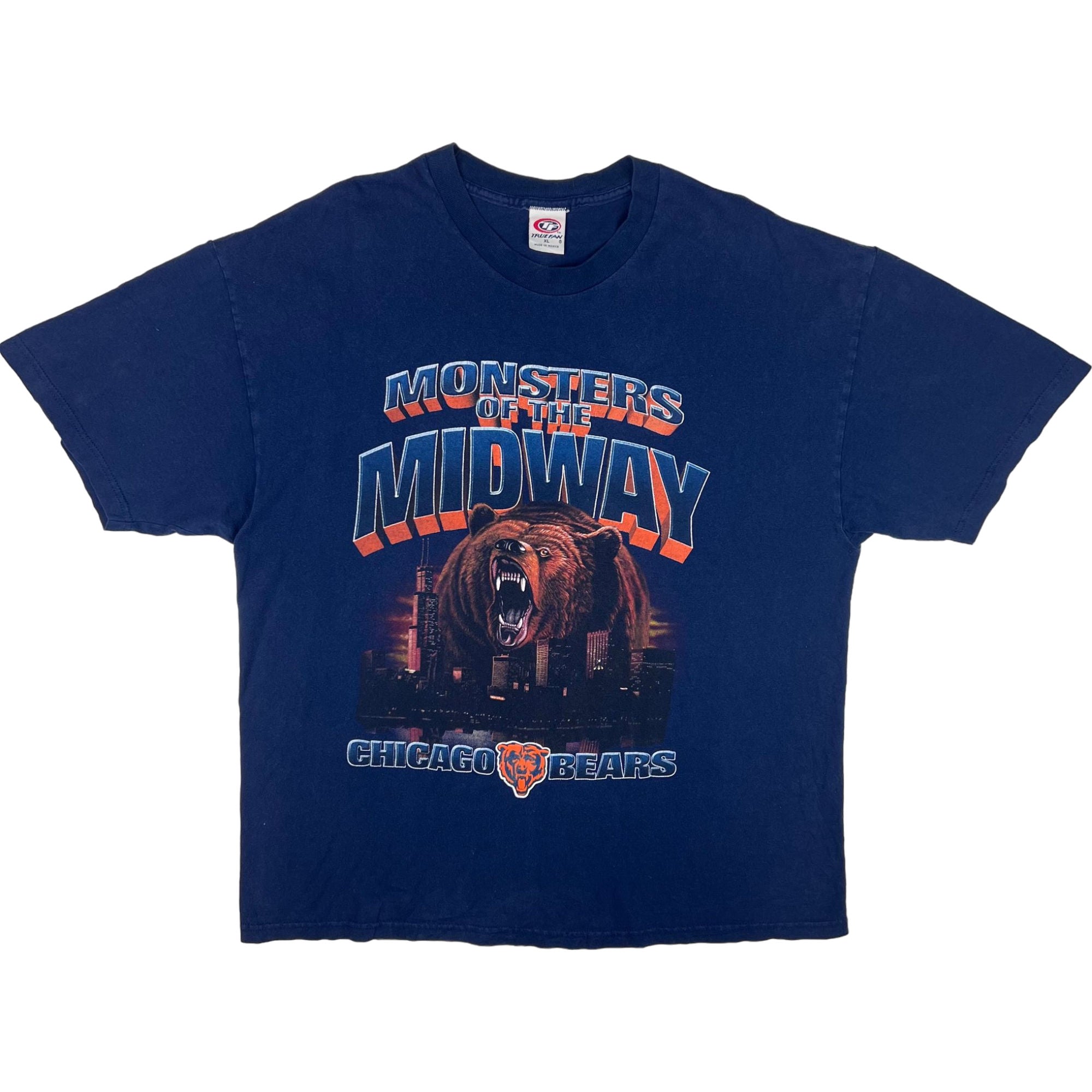 chicago bears monsters of the midway t shirt Vintage True Fan Chicago Bears Monsters of the Midway T-Shirt Navy