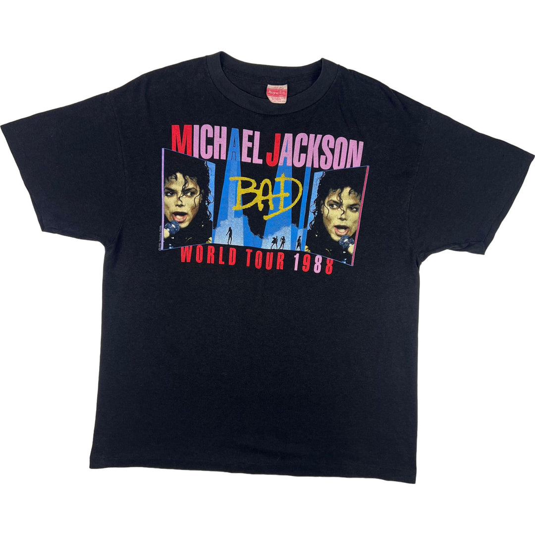 Vintage 1988 Michael Jackson Bad World Tour Single Stitch T-shirt Black Rare