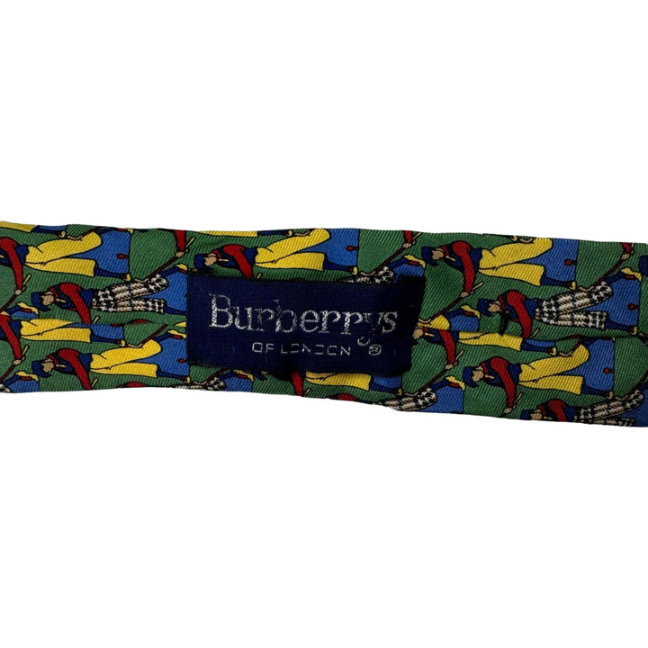 Burberrys Of London Golfers Patterned Silk Tie