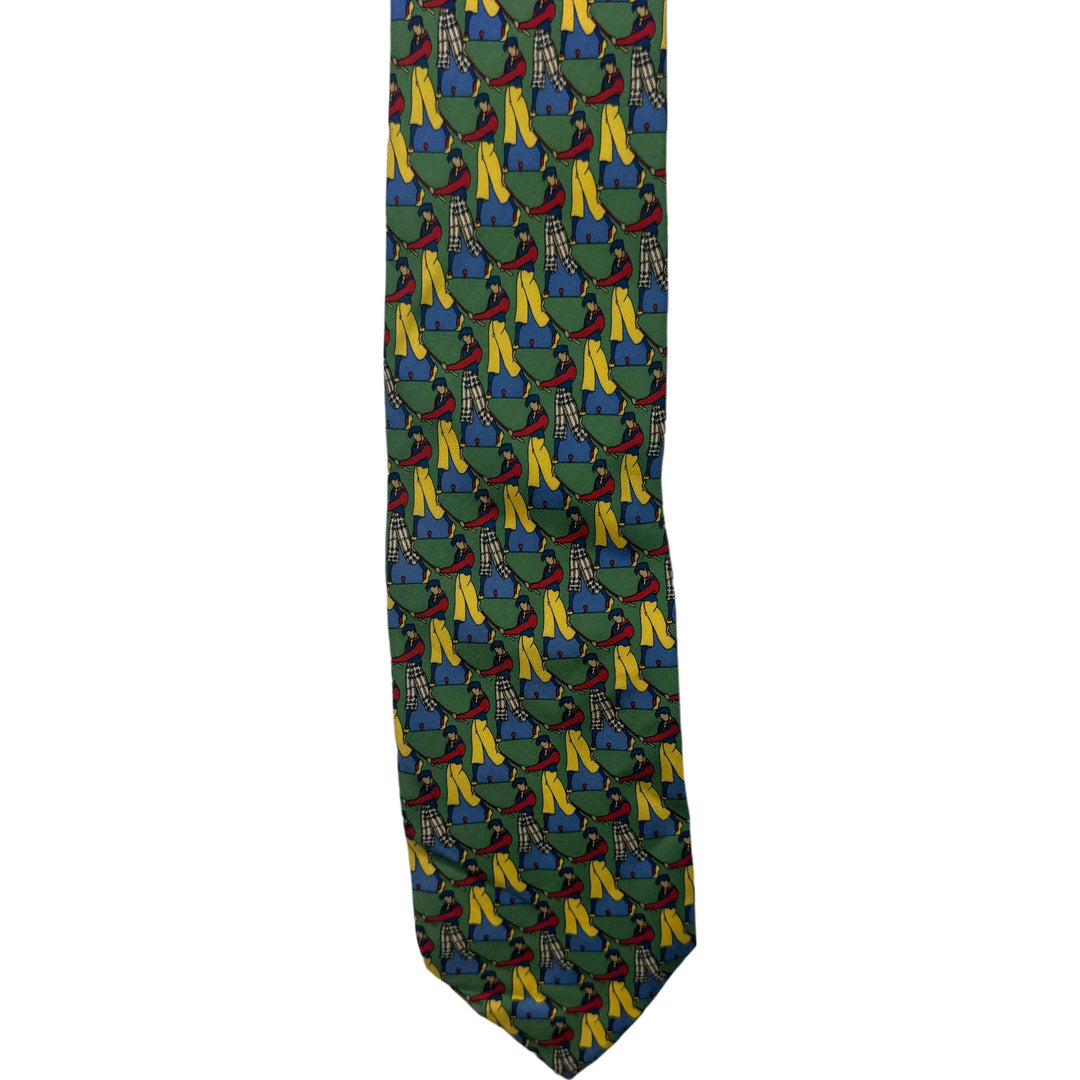 Burberrys Of London Golfers Patterned Silk Tie