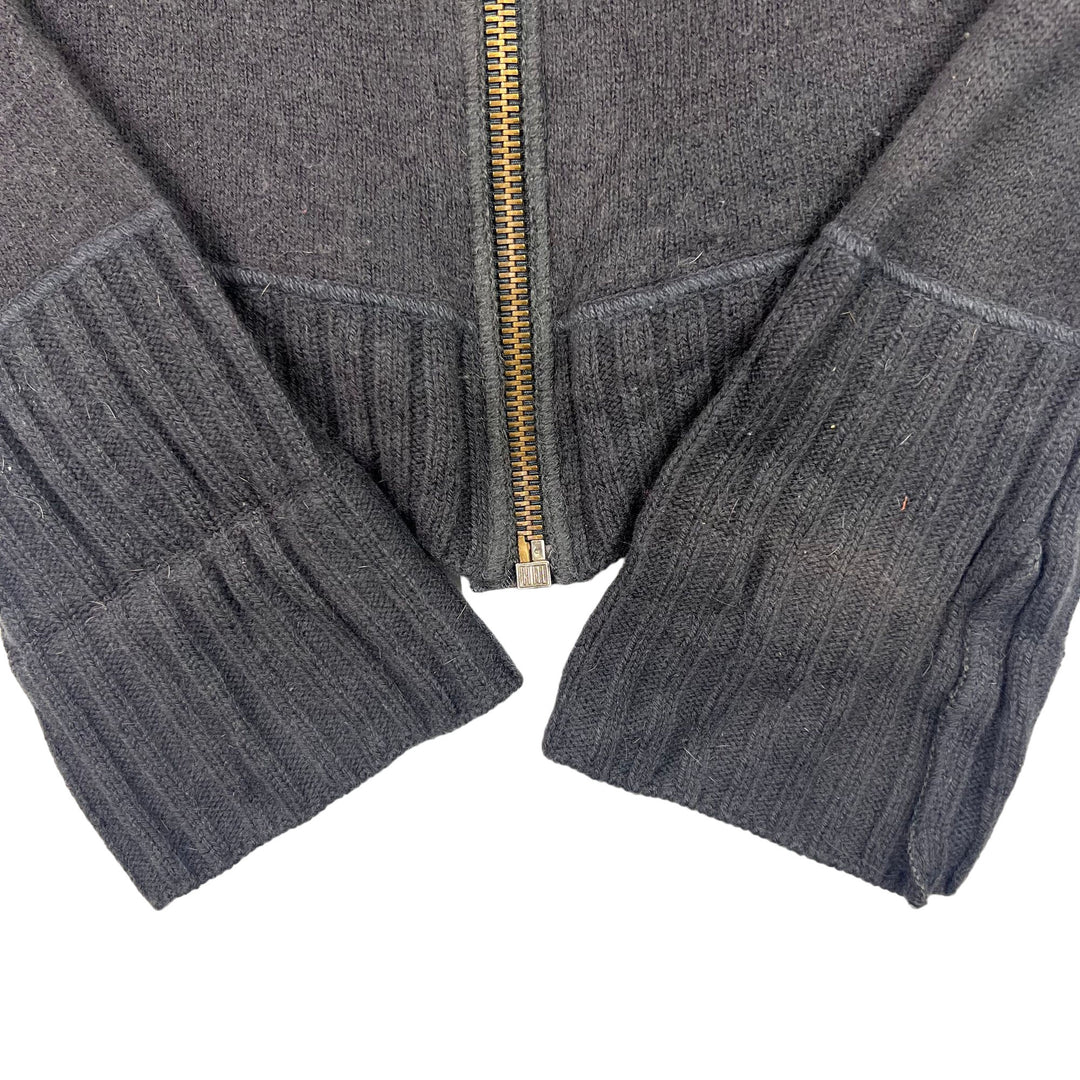 Vintage Dolce & Gabbana Zip-Up Knit Sweater Grey