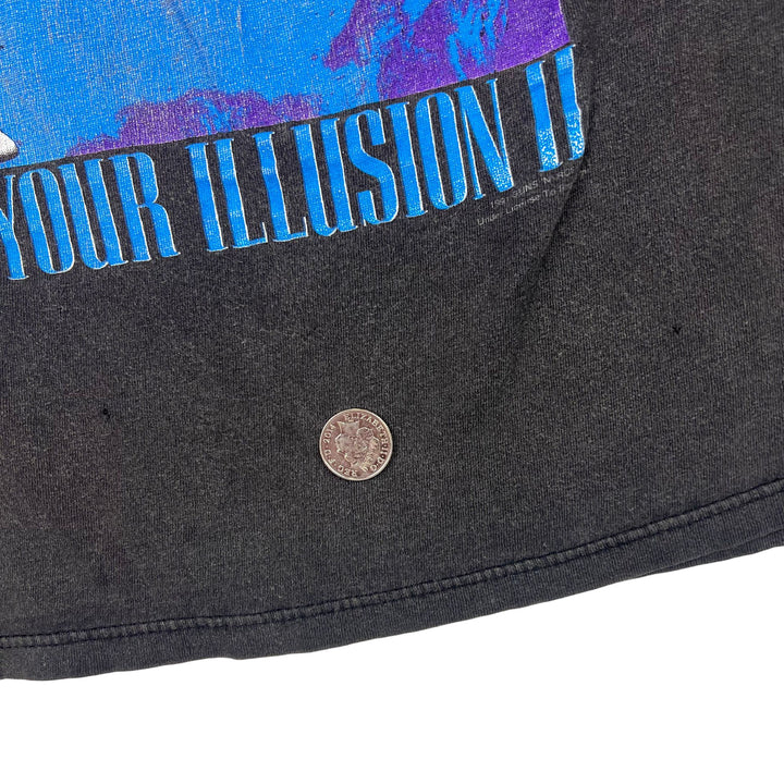 Vintage 1991 Guns N' Roses Use Your Illusion 2 Tour Graphic T-shirt Brockum Black Rare