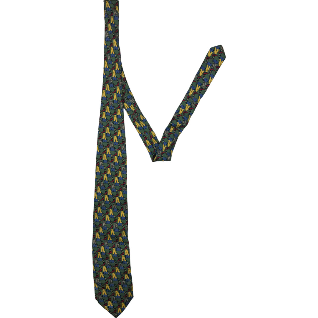 Burberrys Of London Golfers Patterned Silk Tie
