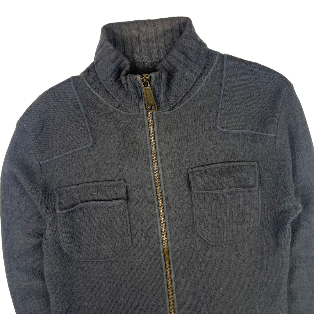 Vintage Dolce & Gabbana Zip-Up Knit Sweater Grey