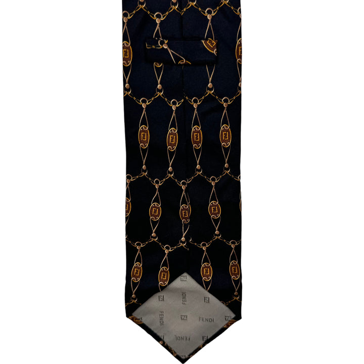 Fendi Patterned Silk Tie Black