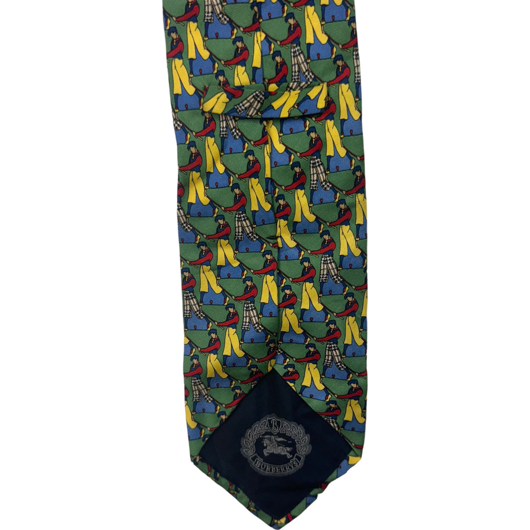 Burberrys Of London Golfers Patterned Silk Tie