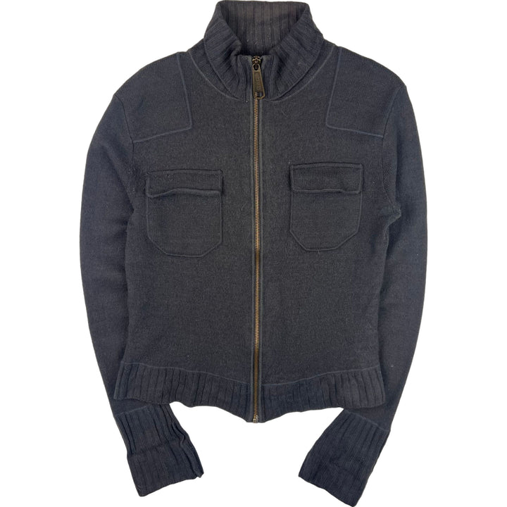 Vintage Dolce & Gabbana Zip-Up Knit Sweater Grey