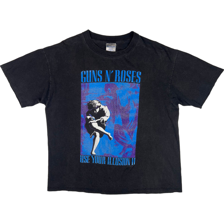 Vintage 1991 Guns N' Roses Use Your Illusion 2 Tour Graphic T-shirt Brockum Black Rare