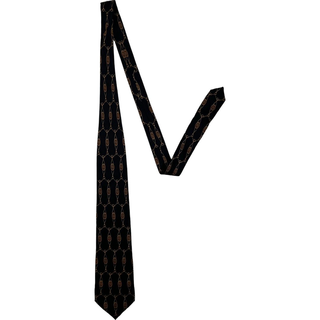 Fendi Patterned Silk Tie Black