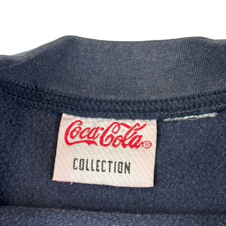 Coca Cola 90's Striped Blue Cotton Crewneck Sweatshirt Navy