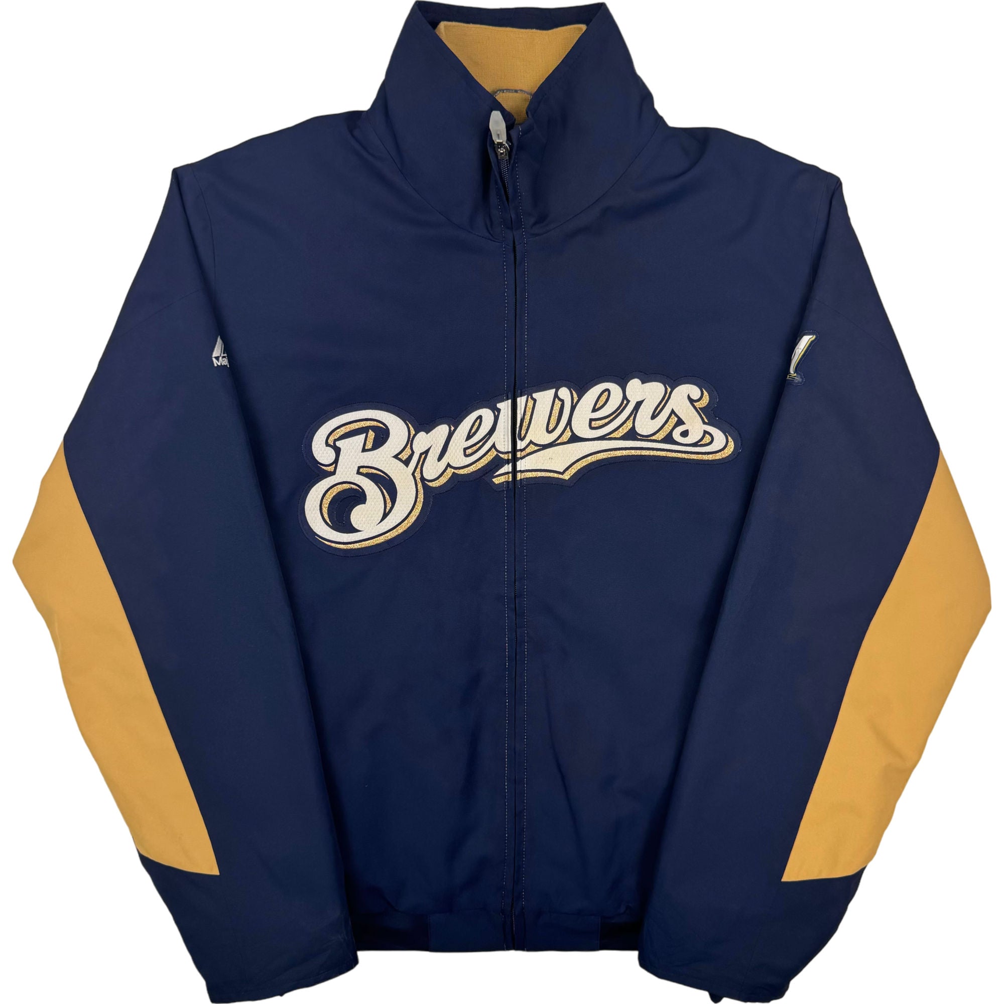 Majestic Milwaukee Brewers MLB Jacket Navy Bring It Back
