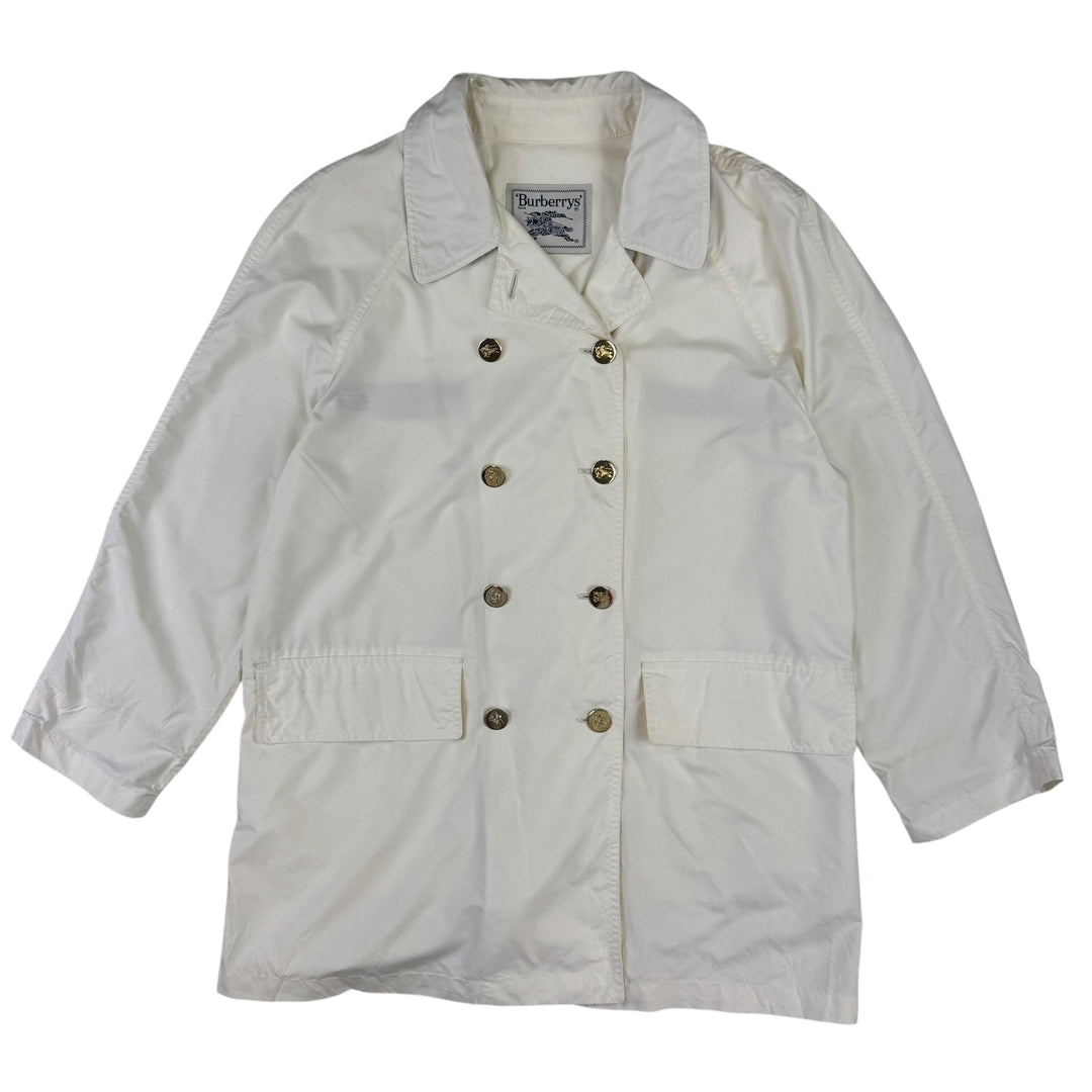 Vintage Burberrys 80's Double-Breasted Short Trench Coat White