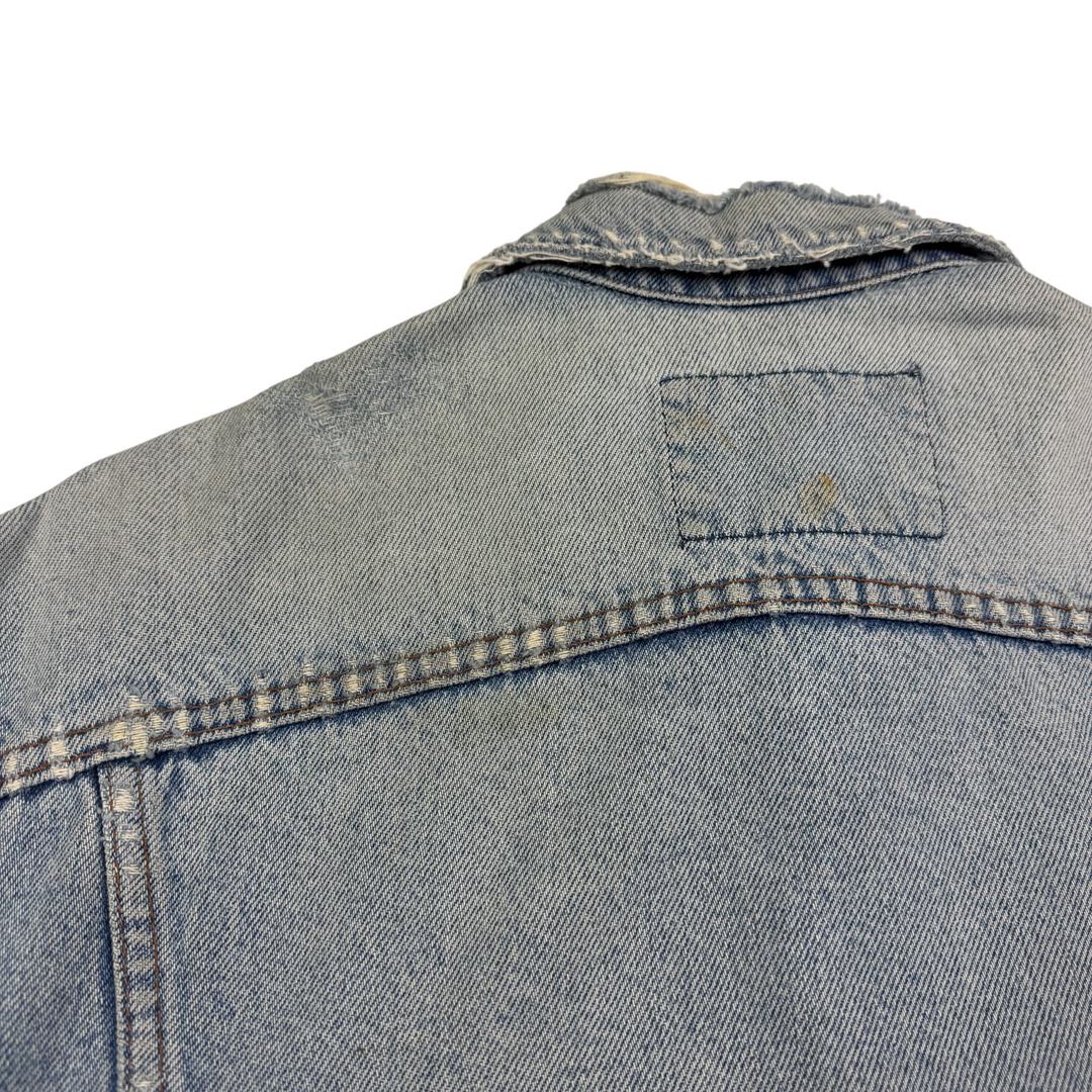Avirex 90's Distressed Denim Jacket Blue