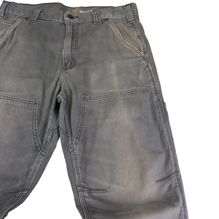Carhartt Relaxed Fit Double Knee Cargo Workwear Trousers Grey