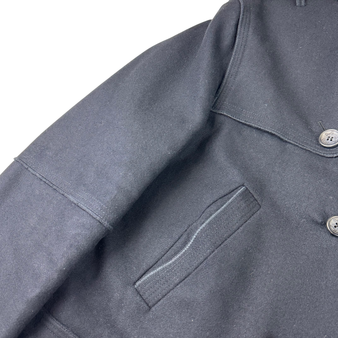 Dolce & Gabbana Double-Breasted Wool Peacoat Navy Rare