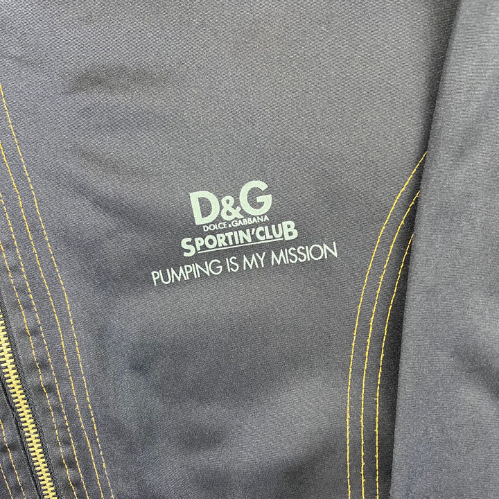 Vintage D&G Sports Club Training Zip-Up Jacket Navy Yellow