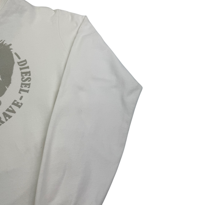 Diesel Only The Brave Graphic Pullover Hoodie White