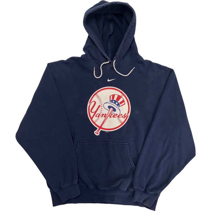 Nike 00s New York Yankees MLB Center Swoosh Pullover Hoodie Navy