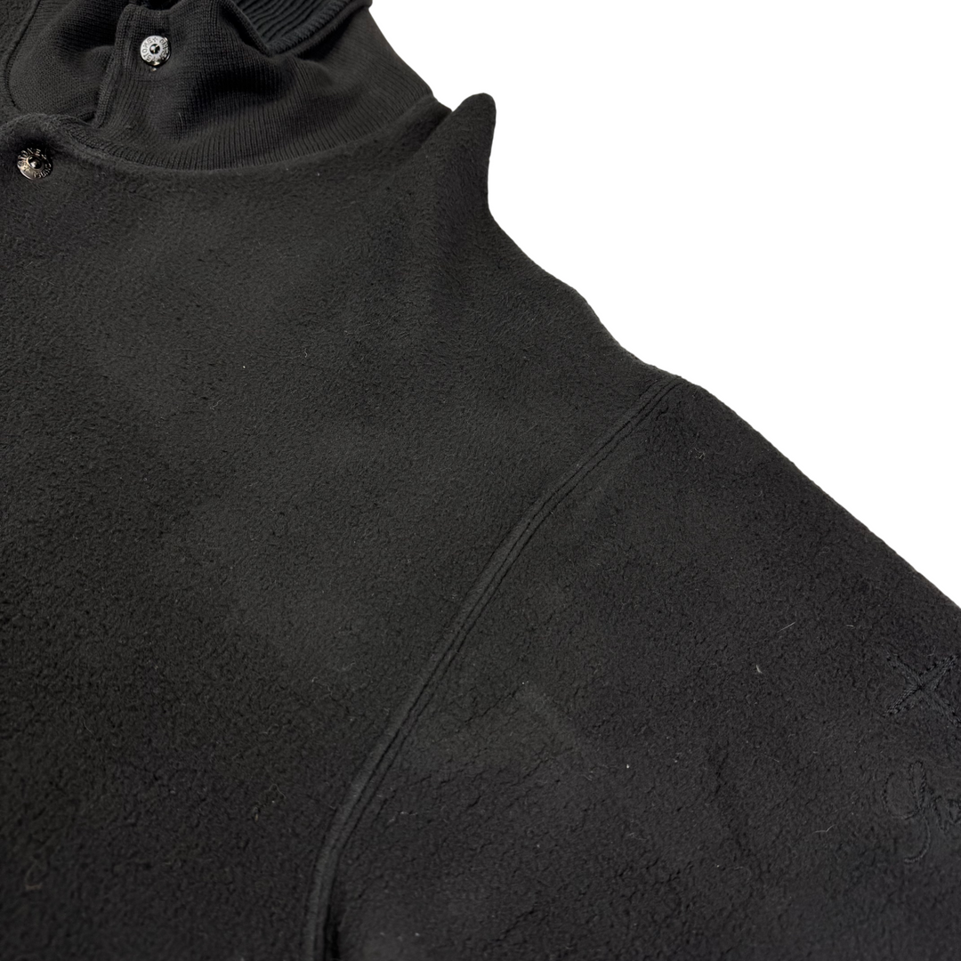 Stone Island 80's Script Fleece Button-Up Jacket Black Rare