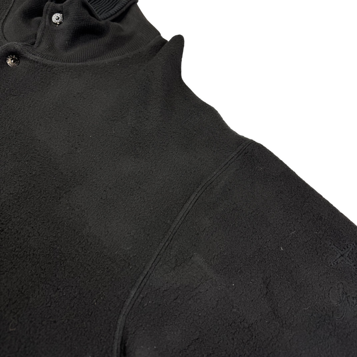 Stone Island 80's Script Fleece Button-Up Jacket Black Rare