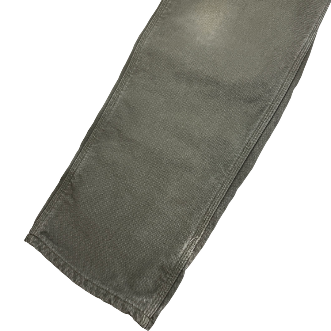 Carhartt Flannel Lined Carpenter Workwear Original Fit Trousers Green