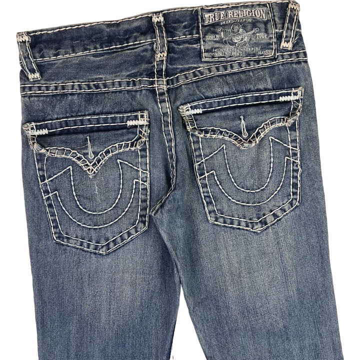 True Religion Contrast Stitch Billy Super T Embroidered Jeans Blue