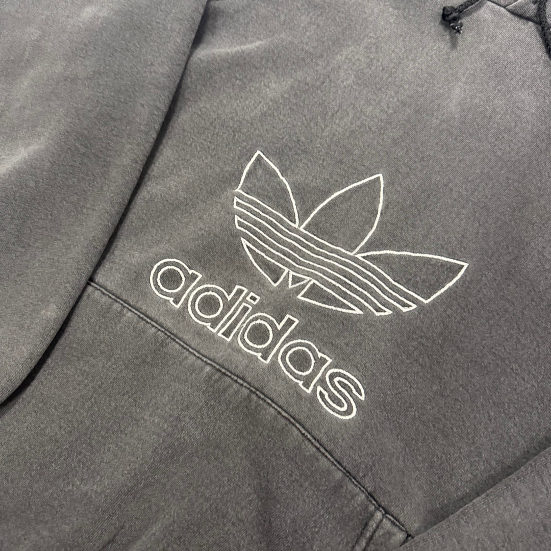 Vintage 90'S Adidas Trefoil Logo Pullover Hoodie Faded Black