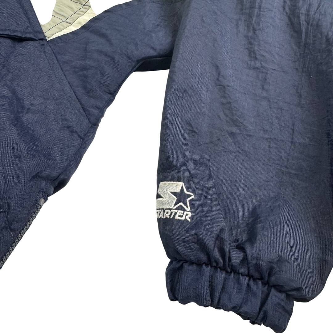 Vintage Starter 90's Georgetown Hoyas Half-Zip Pullover Pro Sports Jacket Navy