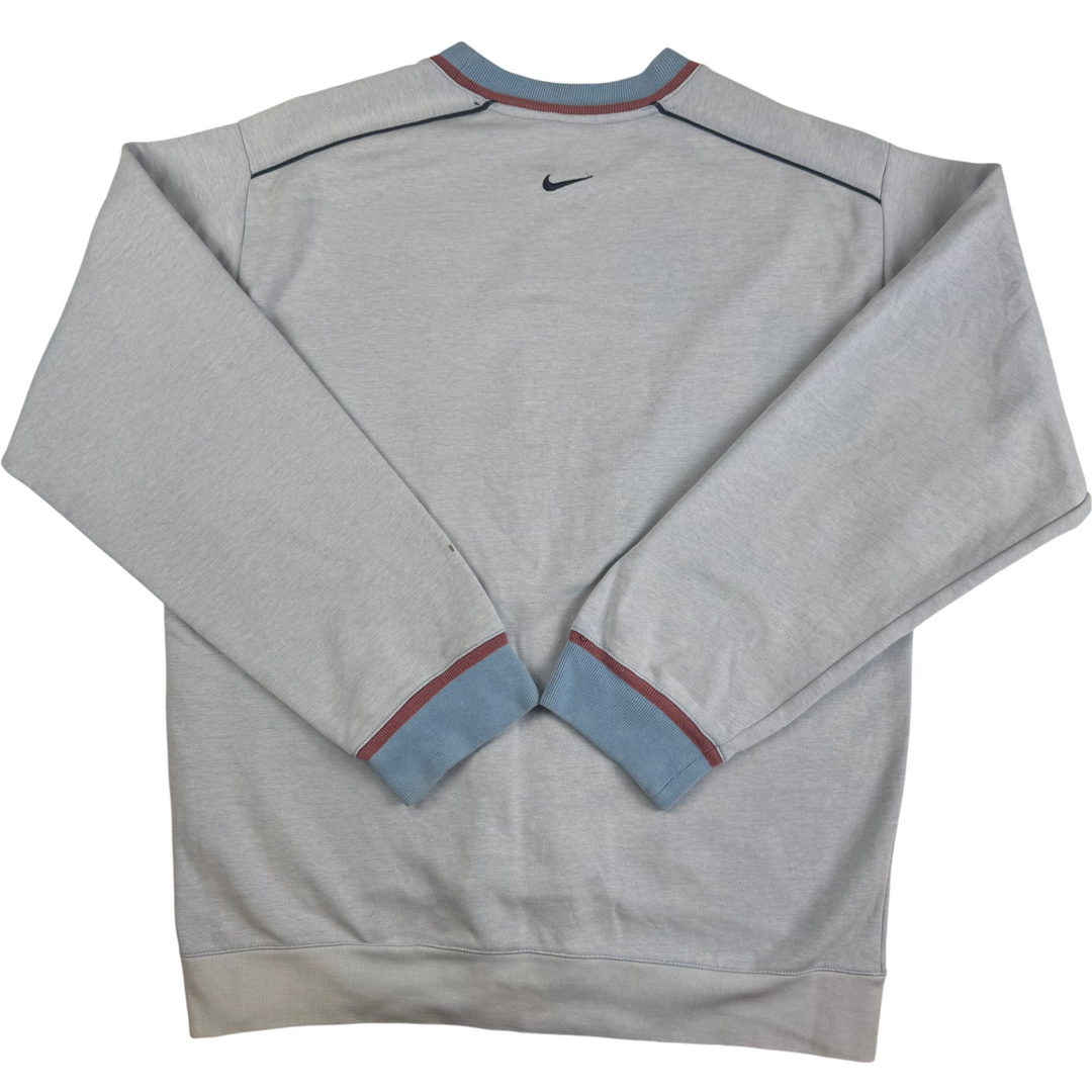 Nike 00's Athletica Swoosh Logo Sweatshirt Blue