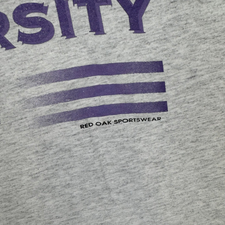 Vintage 80's Louisiana State University Red Oak Sportswear Single Stitch T-Shirt Grey Purple