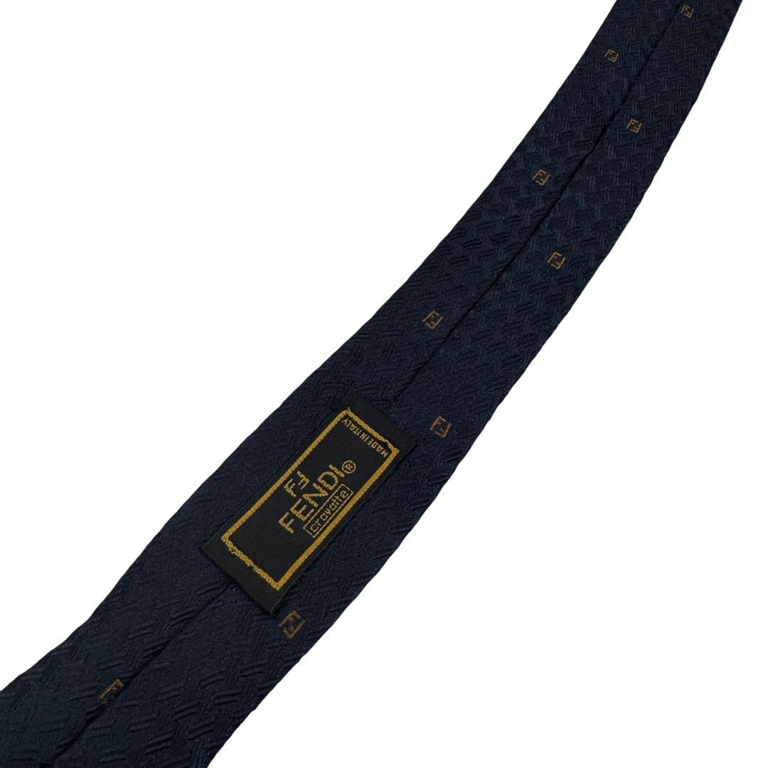 Fendi Geometric Silk Tie Navy