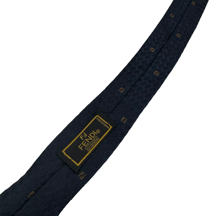 Fendi Geometric Silk Tie Navy