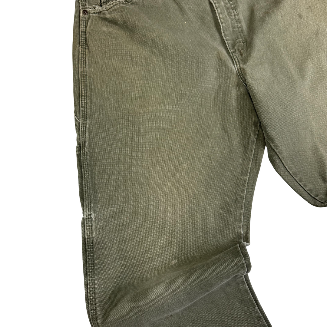 Dickies Carpenter Workwear Trousers Green Distressed