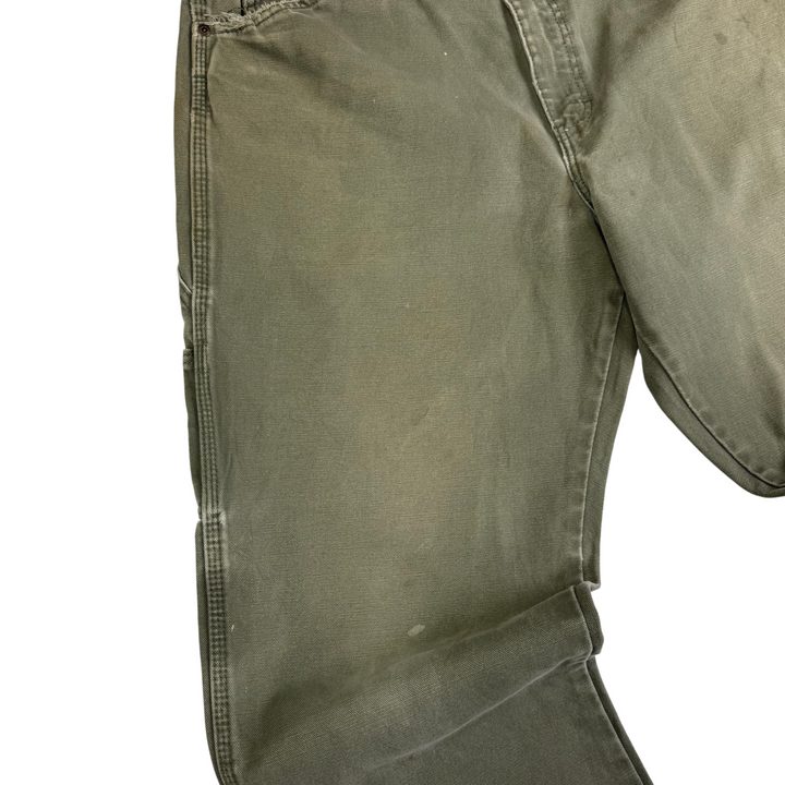 Dickies Carpenter Workwear Trousers Green Distressed