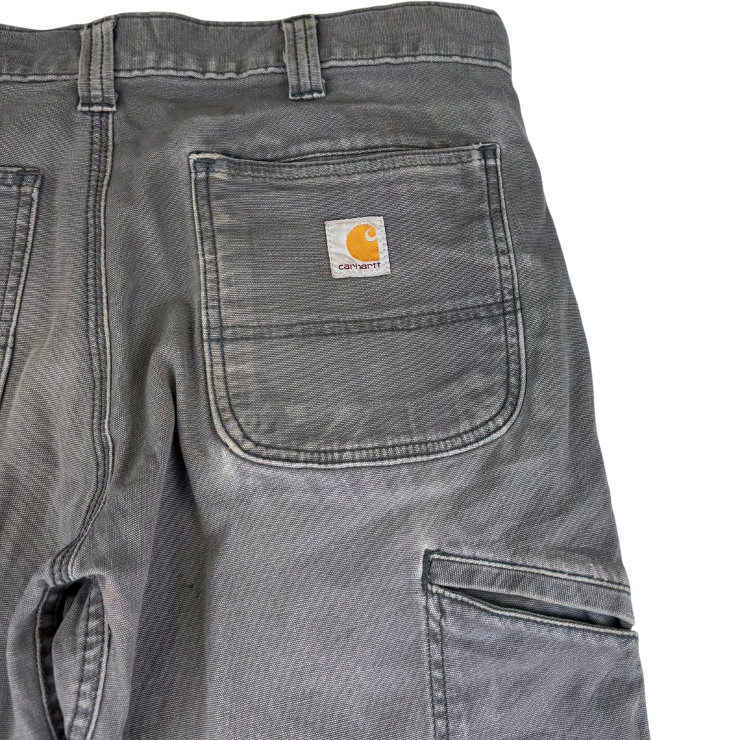 Carhartt Relaxed Fit Double Knee Cargo Workwear Trousers Grey