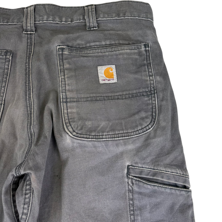 Carhartt Relaxed Fit Double Knee Cargo Workwear Trousers Grey