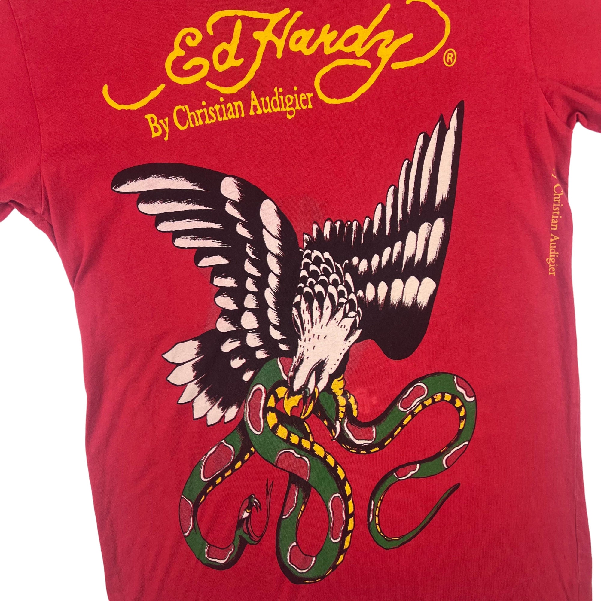 Ed Hardy By Christian Audigier Graphic T shirt Red Bring It Back