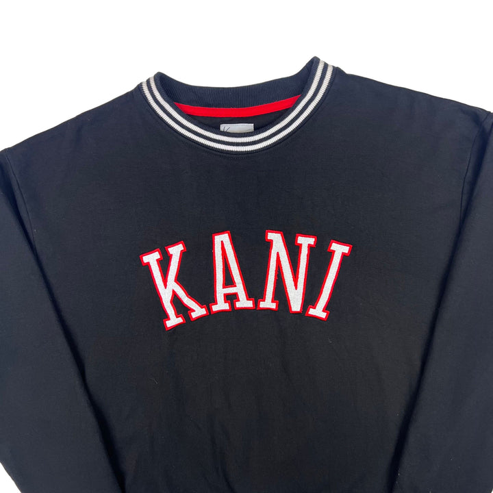 Vintage 90's Karl Kani Spell Out Embroidered Sweatshirt Black