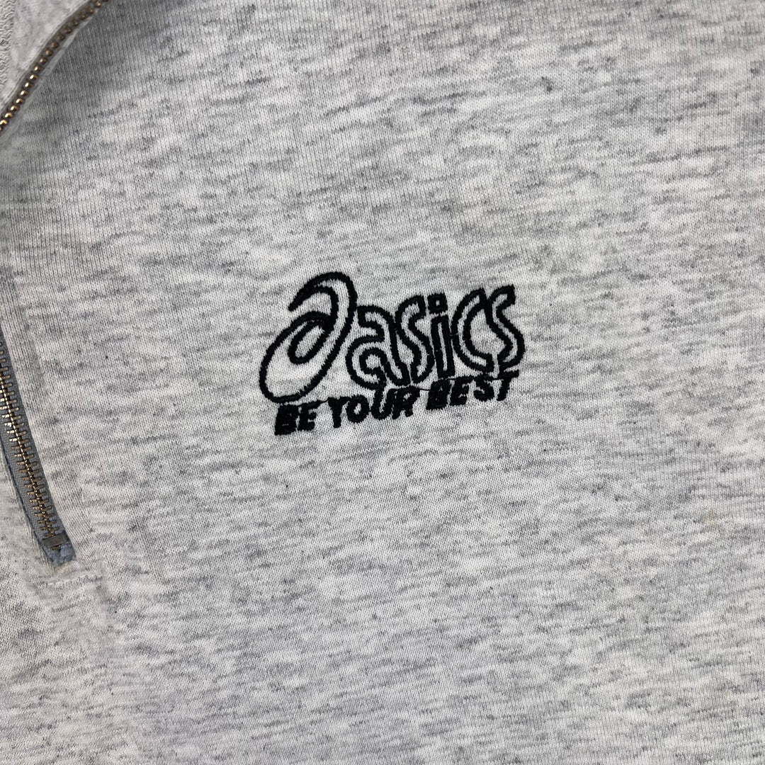 Vintage 90s Asics Quarter-Zip Sweatshirt Grey