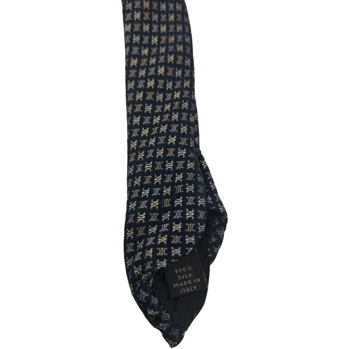 Celine Silk Tie Navy Blue