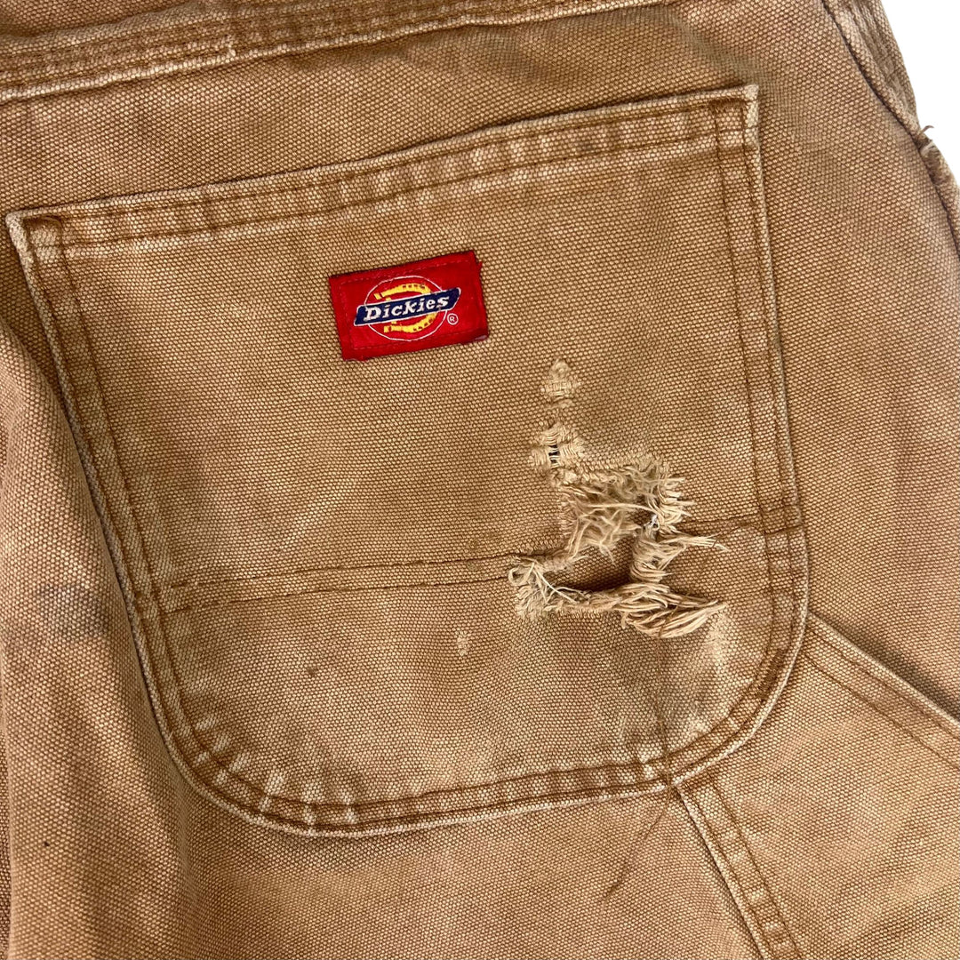 Dickies Carpenter Workwear Distressed Trousers Brown