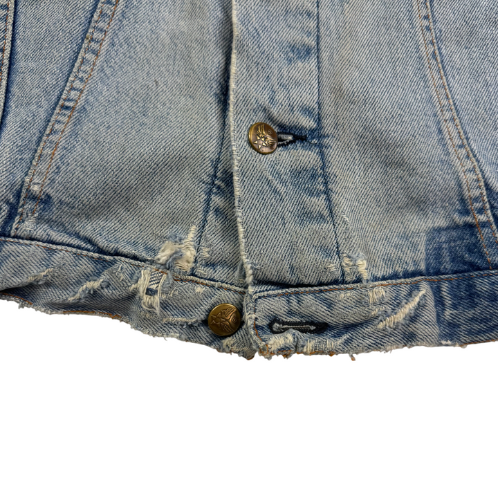 Avirex 90's Distressed Denim Jacket Blue