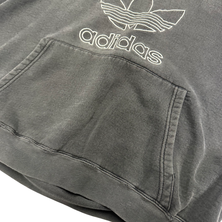 Vintage 90'S Adidas Trefoil Logo Pullover Hoodie Faded Black