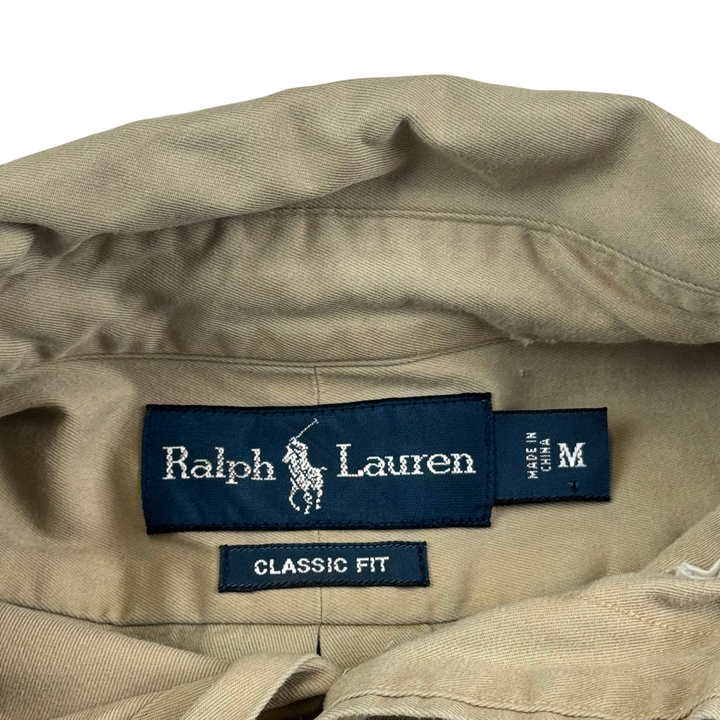 Ralph Lauren Classic Fit Long Sleeve Button Down Shirt Tan Beige