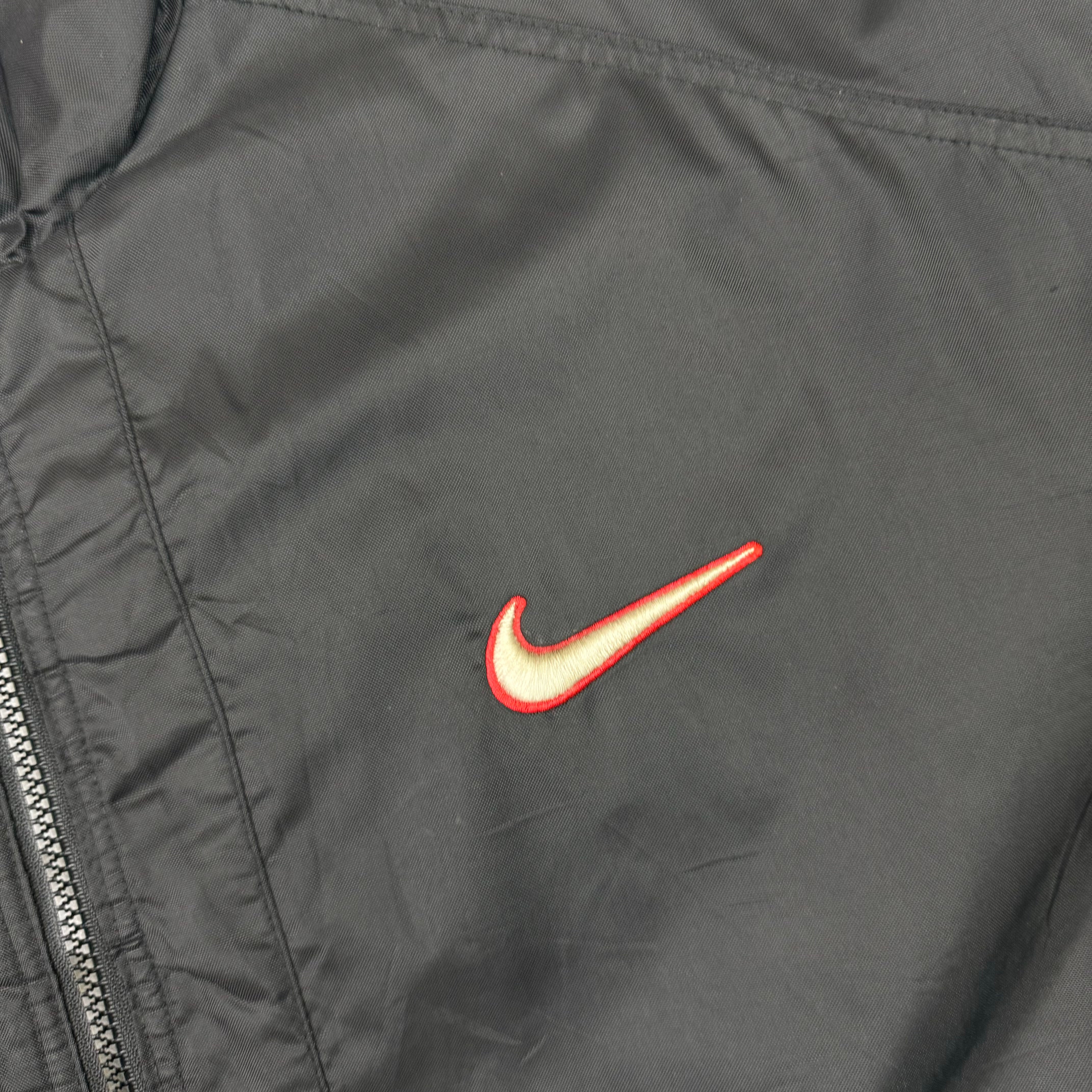 Vintage 90's Nike Swoosh Full-Zip Padded Jacket Black | Bring It Back