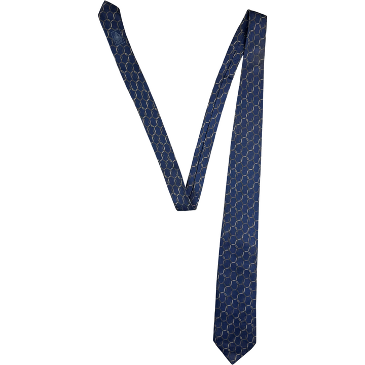 Gucci Chain Pattern Silk Tie Blue