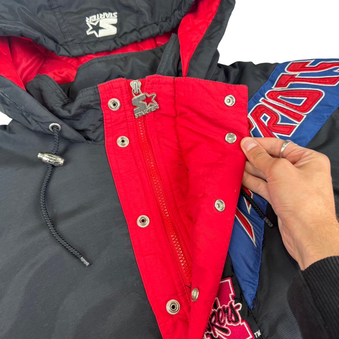 Vintage Starter 90s Nebraska Huskers NCAA Patriots Custom Pullover Pro Sport Jacket Black Red
