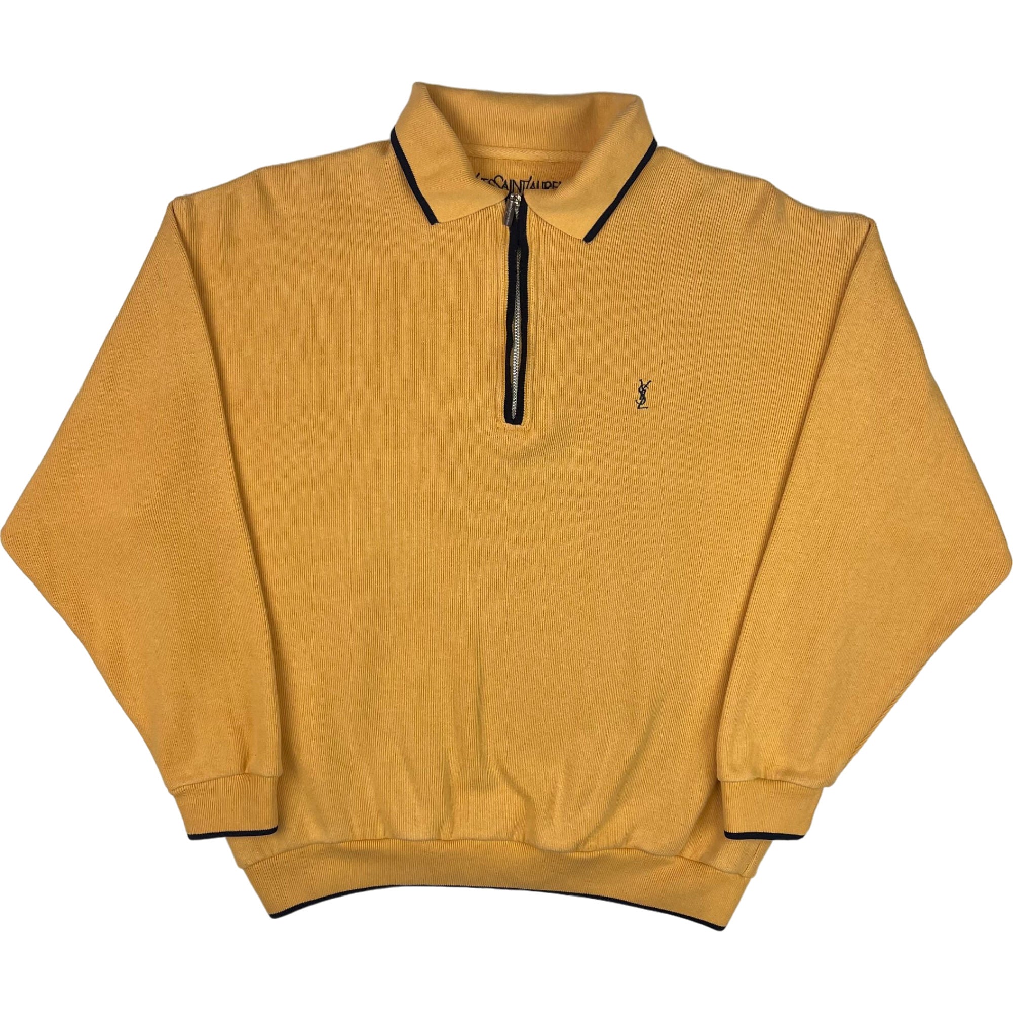 Yves Saint Laurent Quarter Zip Knit Sweatshirt Yellow Bring It Back