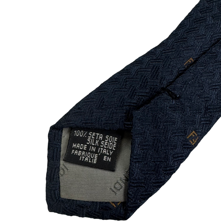 Fendi Geometric Silk Tie Navy