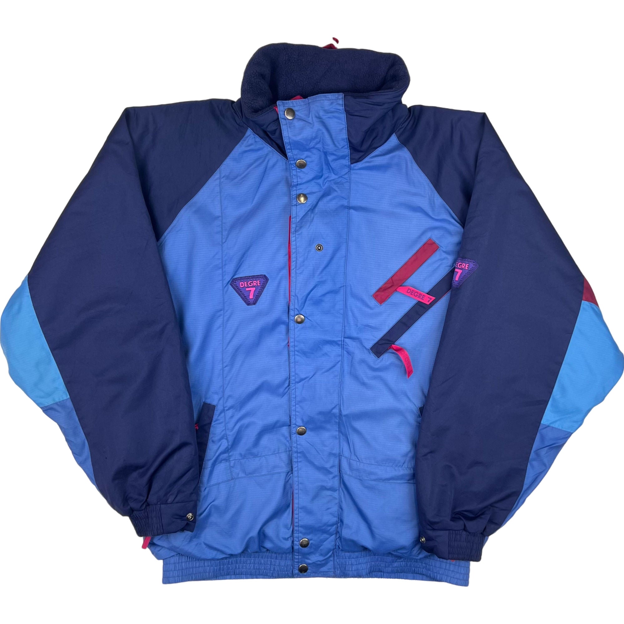 Degree 7 80 s Anorak Ski Outerwear Jacket Blue Navy